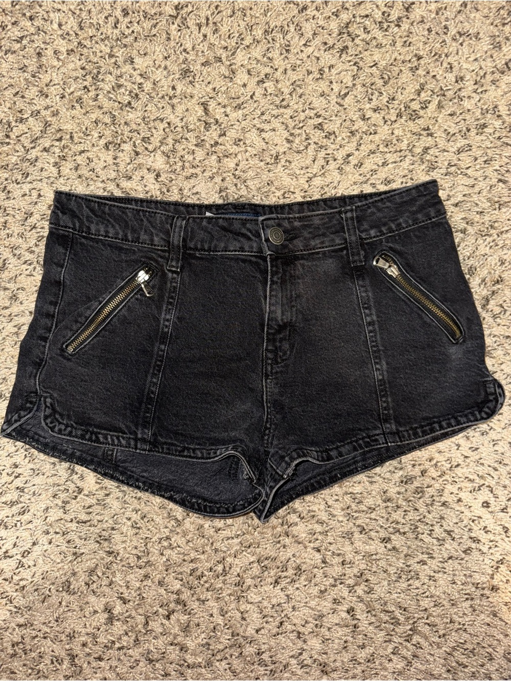 Aeropostale Mid-Rise Denim Shorty Shorts